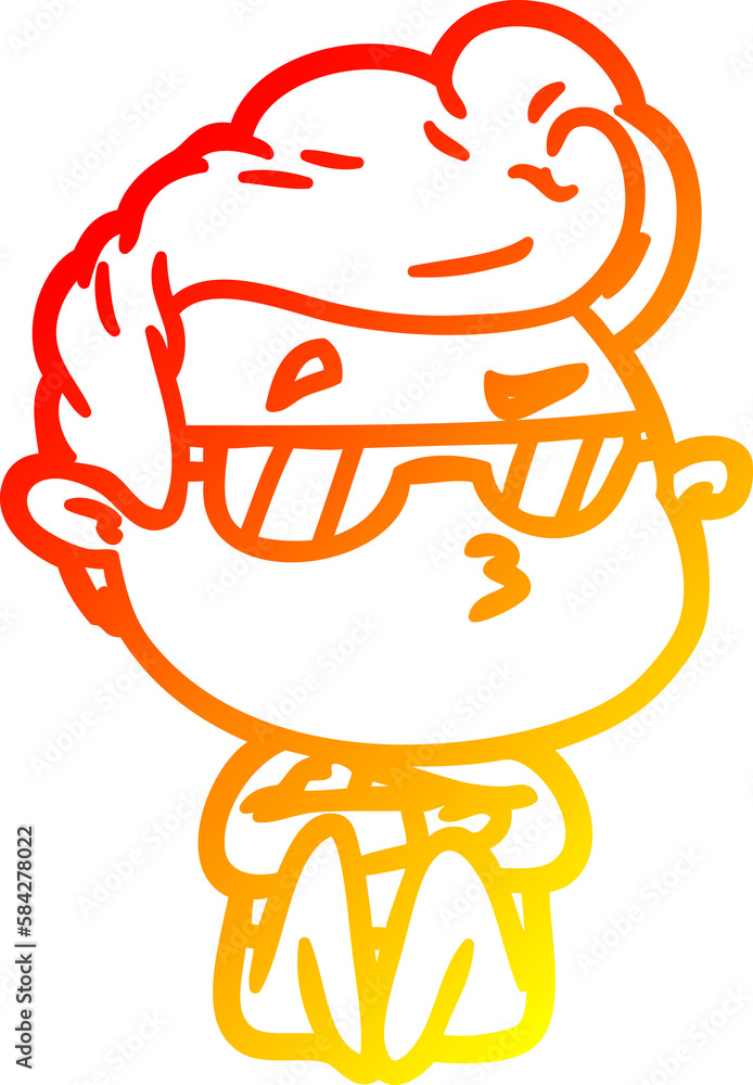 warm gradient line drawing cartoon cool guy warm gradient line drawing cartoon cool guy