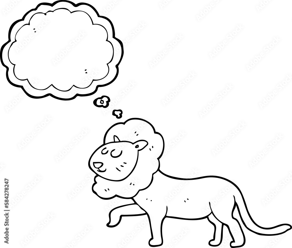 thought bubble cartoon lion thought bubble cartoon lion