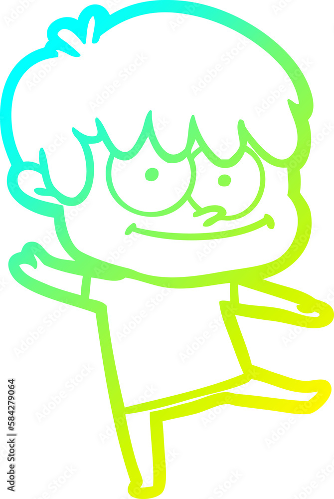 cold gradient line drawing happy cartoon man cold gradient line drawing happy cartoon man