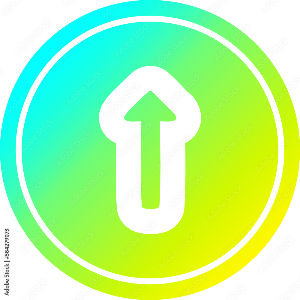 pointing arrow circular in cold gradient spectrum pointing arrow circular in cold gradient spectrum