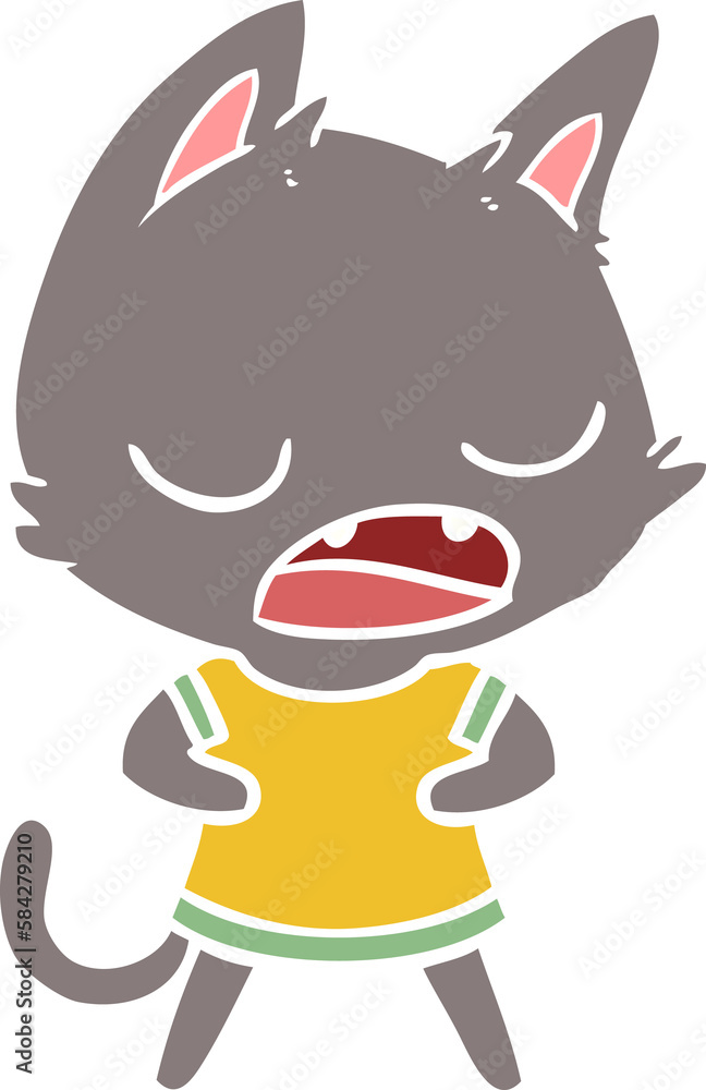 talking cat flat color style cartoon talking cat flat color style cartoon