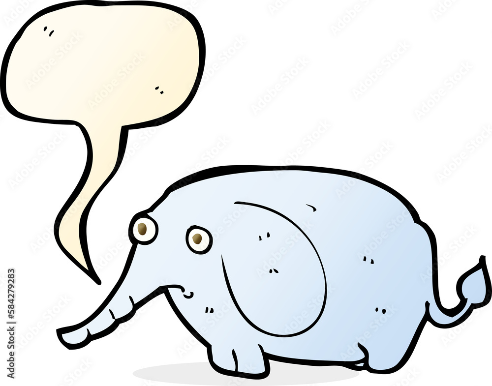 cartoon sad little elephant with speech bubble cartoon sad little elephant with speech bubble