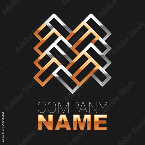 Line Parquet icon isolated on black background. Colorful outline concept. Vector