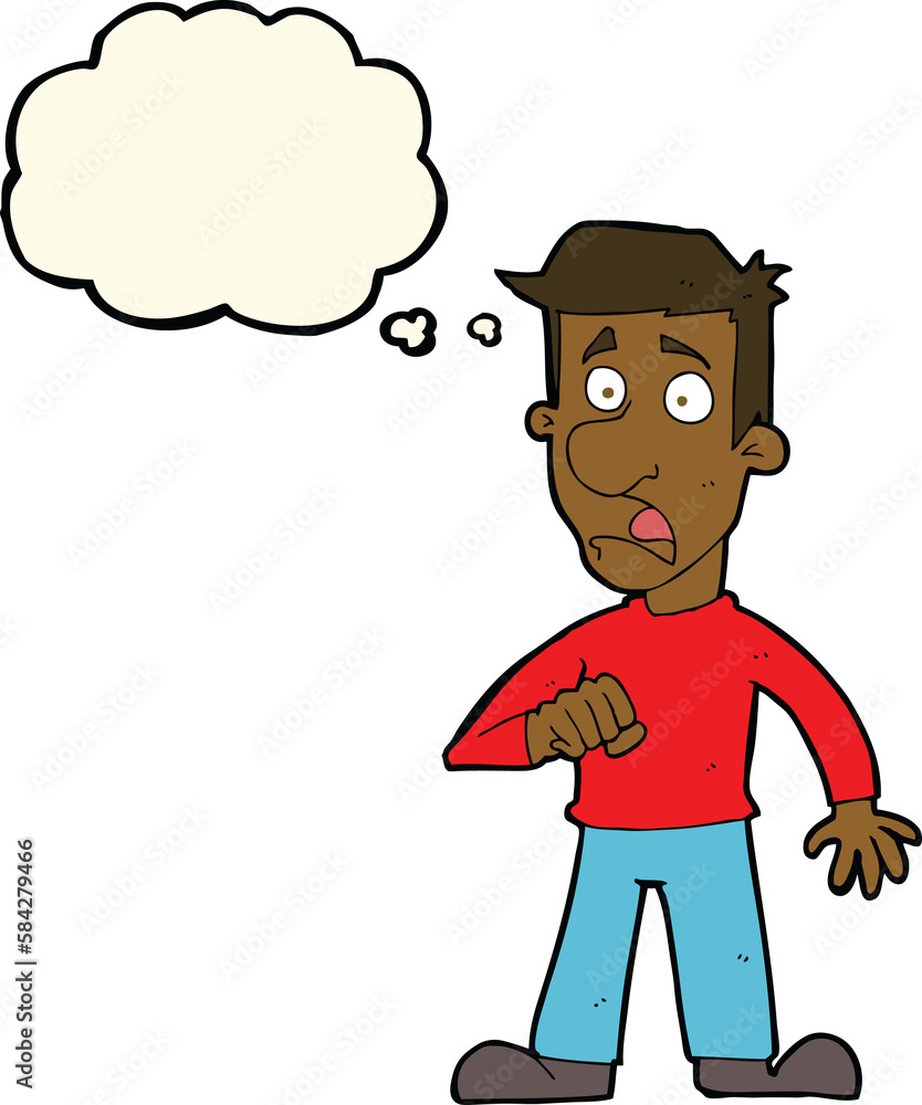 cartoon shocked man with thought bubble cartoon shocked man with thought bubble