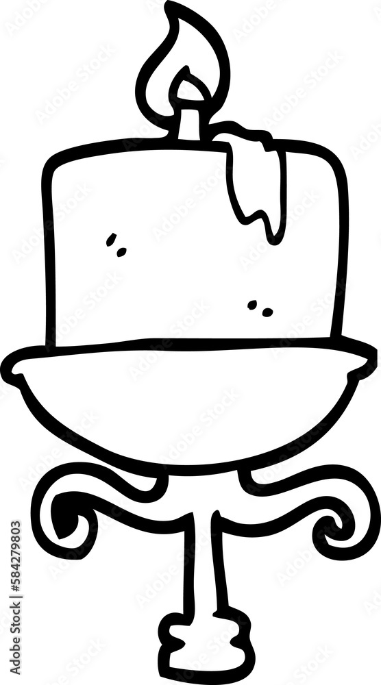 black and white cartoon old candlestick black and white cartoon old candlestick