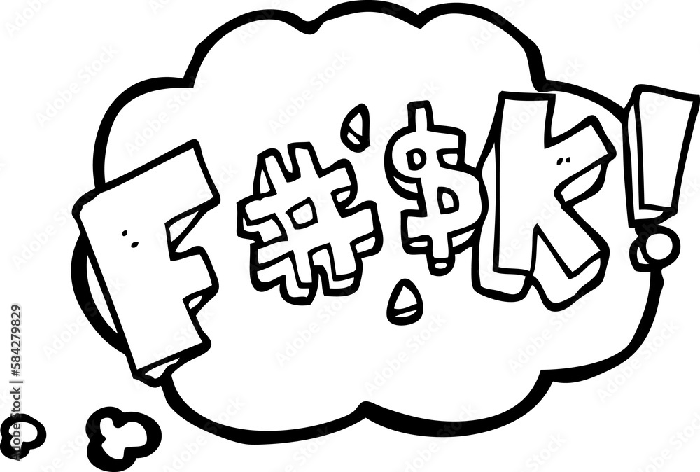 thought bubble cartoon swearword thought bubble cartoon swearword