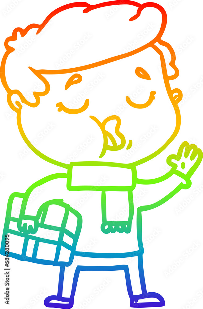 rainbow gradient line drawing cartoon man carol singing rainbow gradient line drawing cartoon man carol singing