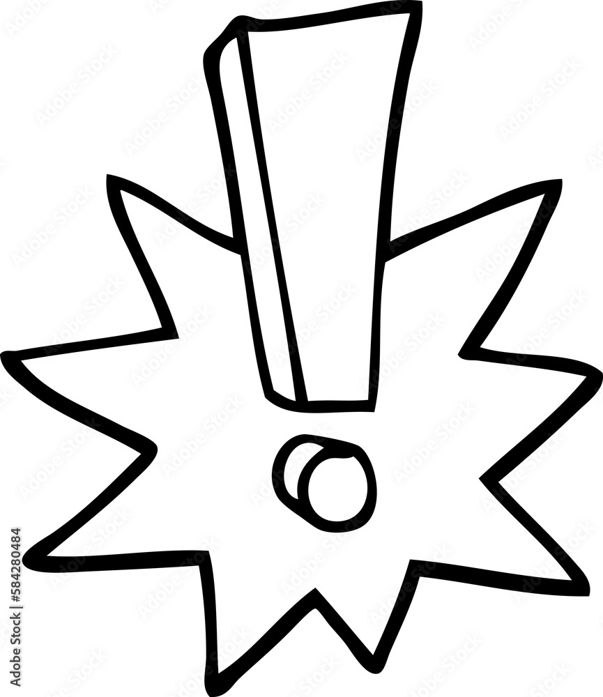 black and white cartoon exclamation mark black and white cartoon exclamation mark