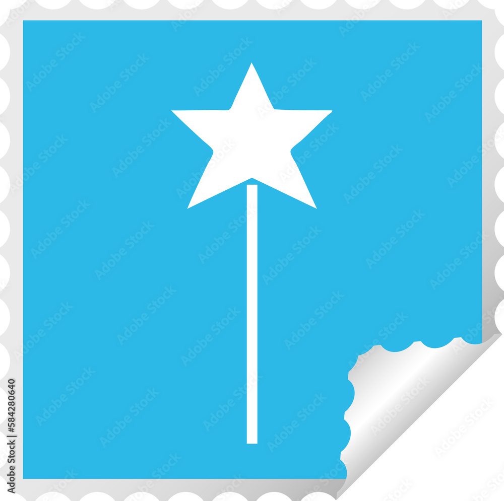 square peeling sticker cartoon star wand square peeling sticker cartoon star wand