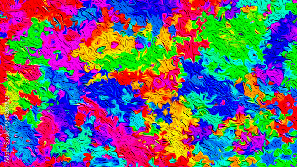 Abstract Psychedelic multicoloured Rainbow background