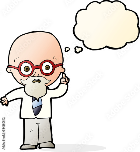 cartoon professor with thought bubble © lineartestpilot