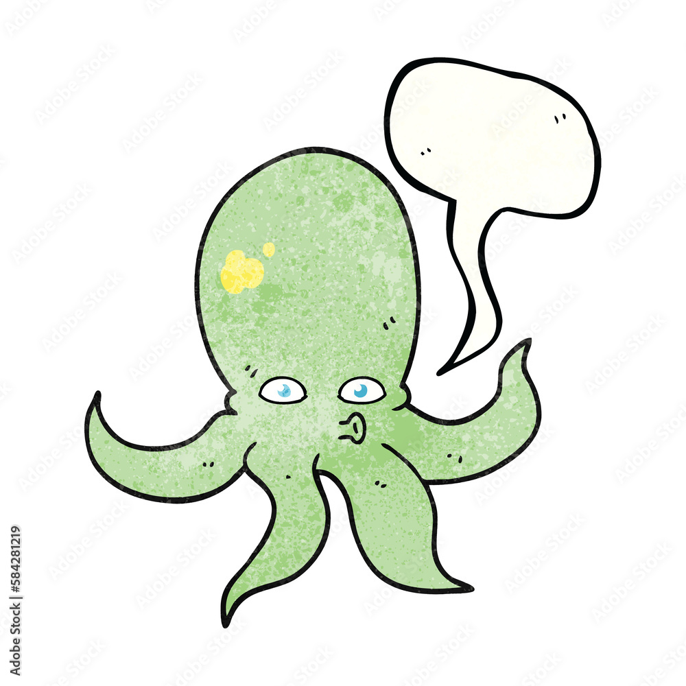 speech bubble textured cartoon octopus speech bubble textured cartoon octopus