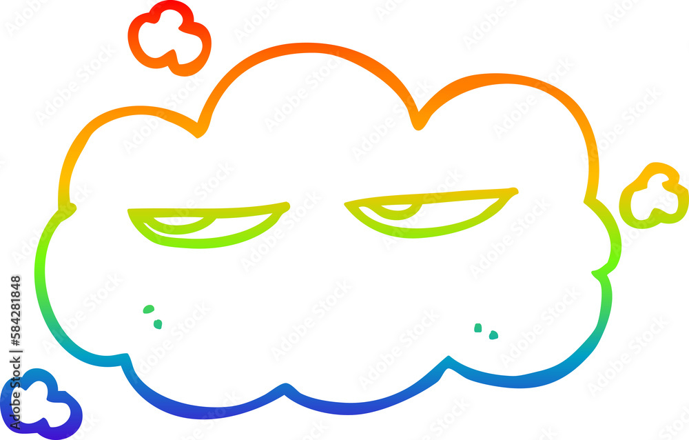 rainbow gradient line drawing cute cartoon cloud rainbow gradient line drawing cute cartoon cloud
