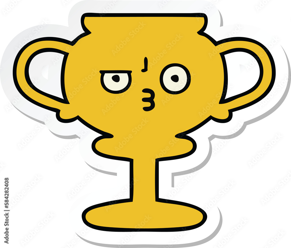 sticker of a cute cartoon trophy sticker of a cute cartoon trophy