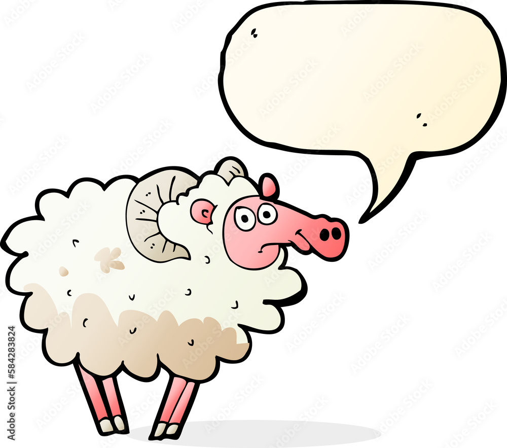 cartoon dirty sheep with speech bubble cartoon dirty sheep with speech bubble