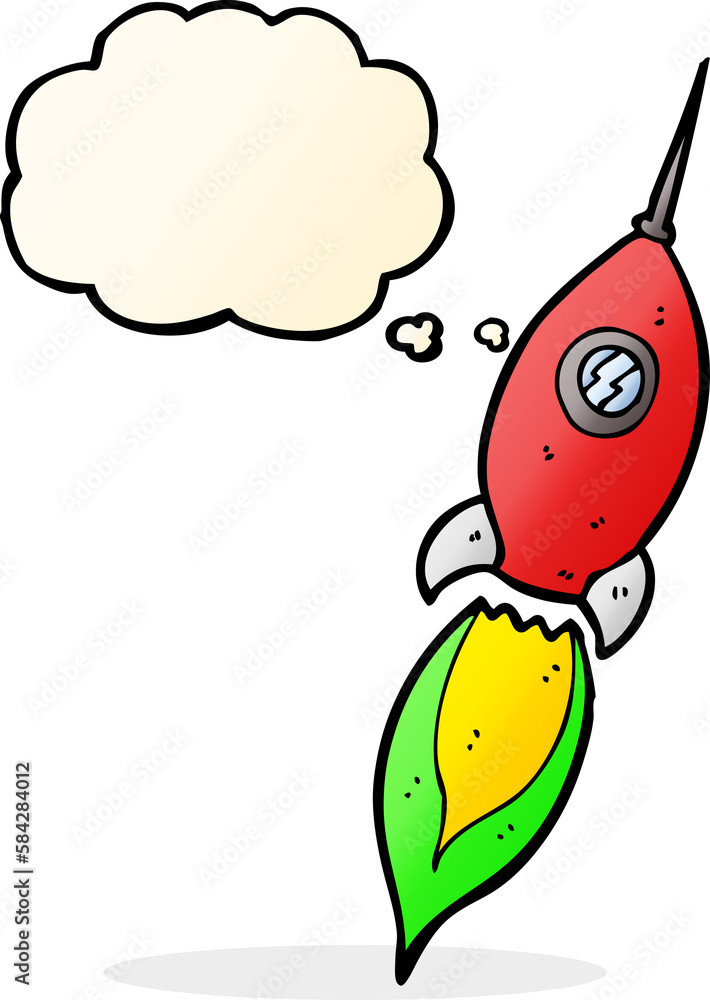 cartoon spaceship with thought bubble cartoon spaceship with thought bubble