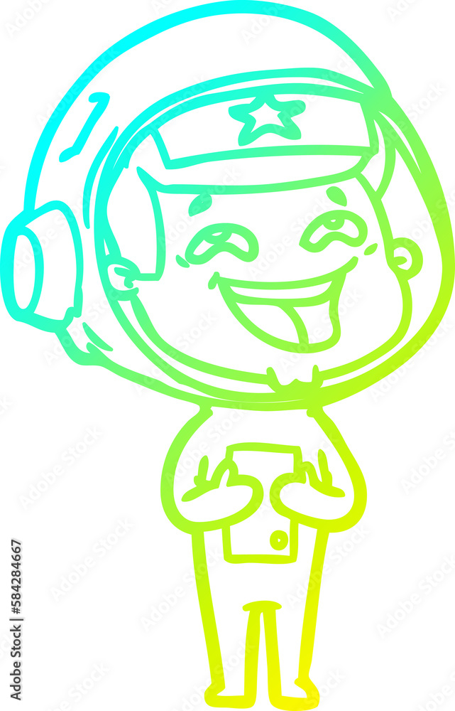 cold gradient line drawing cartoon laughing astronaut cold gradient line drawing cartoon laughing astronaut