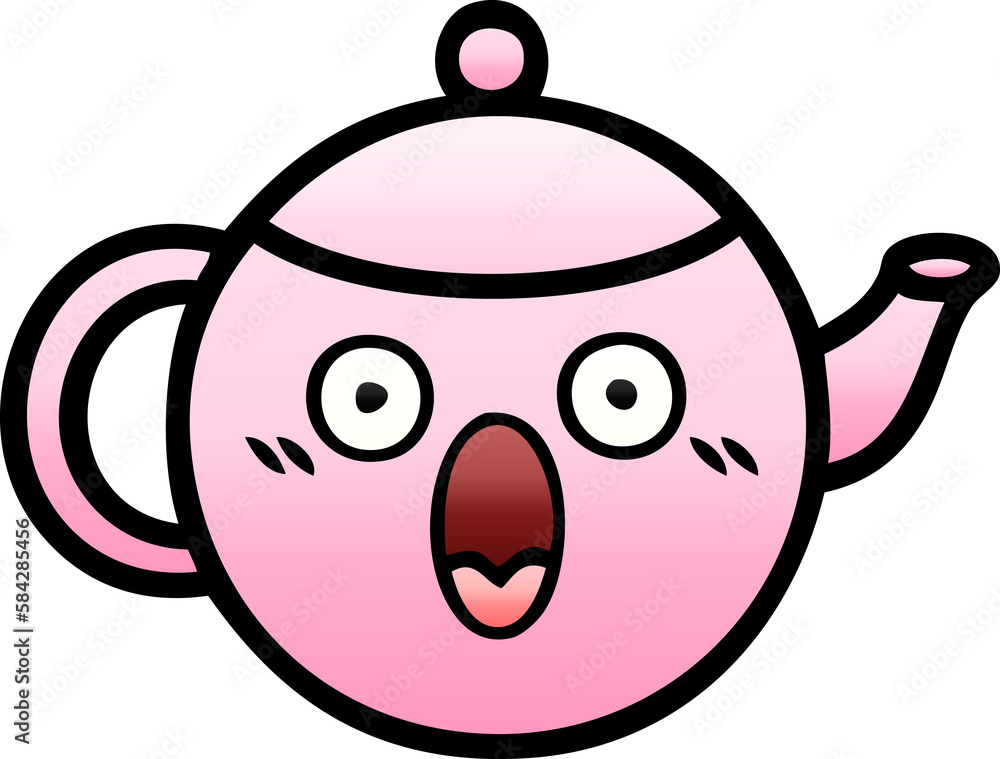 gradient shaded cartoon teapot gradient shaded cartoon teapot