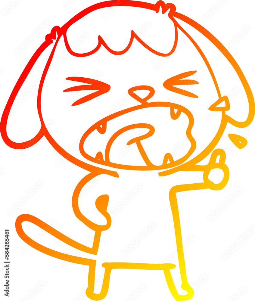 warm gradient line drawing cute cartoon dog barking warm gradient line drawing cute cartoon dog barking