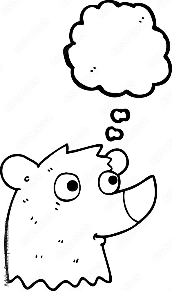 Naklejka premium thought bubble cartoon bear