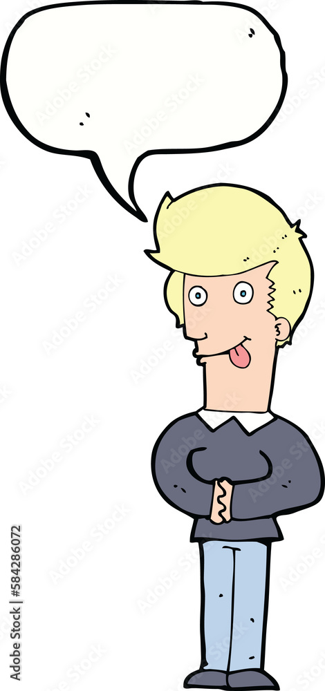 cartoon man sticking out tongue with speech bubble cartoon man sticking out tongue with speech bubble