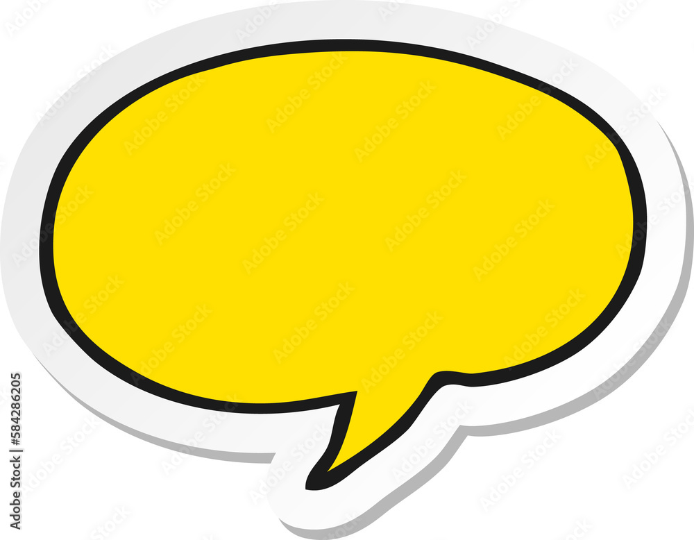 sticker of a cartoon speech bubble sticker of a cartoon speech bubble