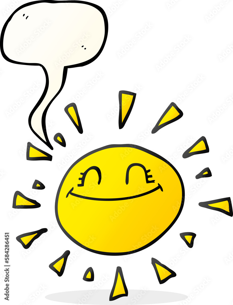 happy speech bubble cartoon sun happy speech bubble cartoon sun