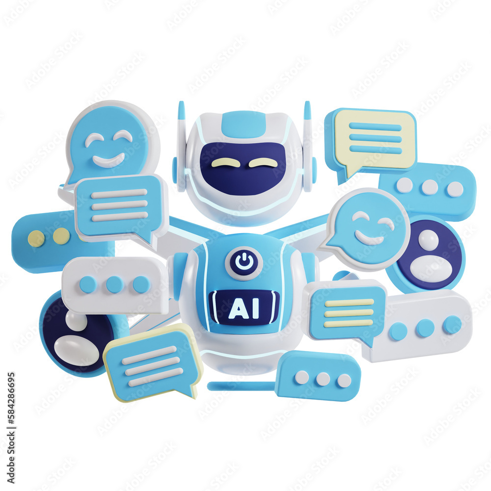 Chat bot Future AI 3d artificial intelligence icon Chat bot Future AI 3d artificial intelligence icon