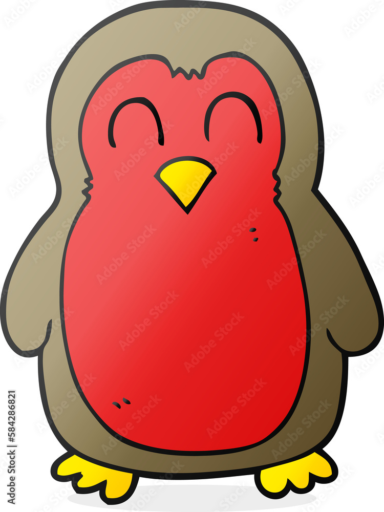 Fototapeta premium cartoon christmas robin