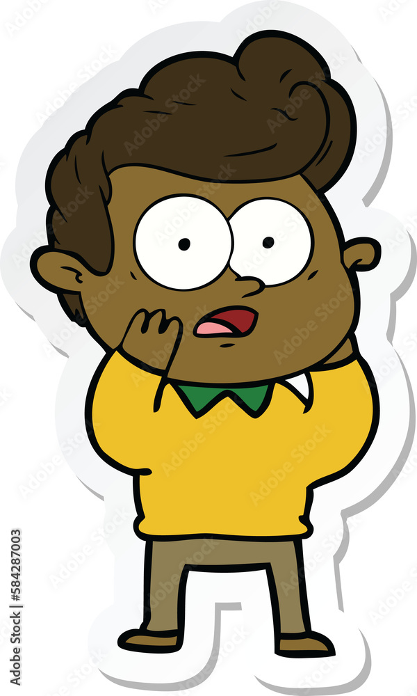 sticker of a cartoon staring man sticker of a cartoon staring man