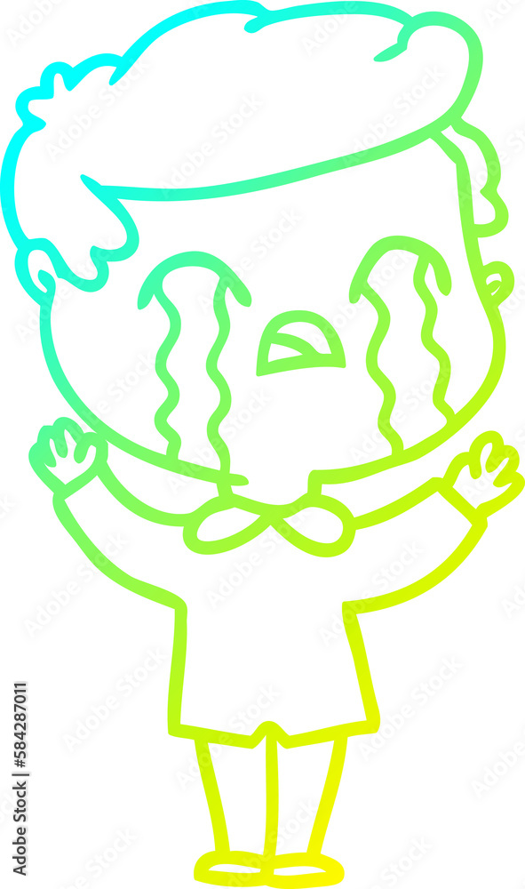 cold gradient line drawing cartoon man crying cold gradient line drawing cartoon man crying