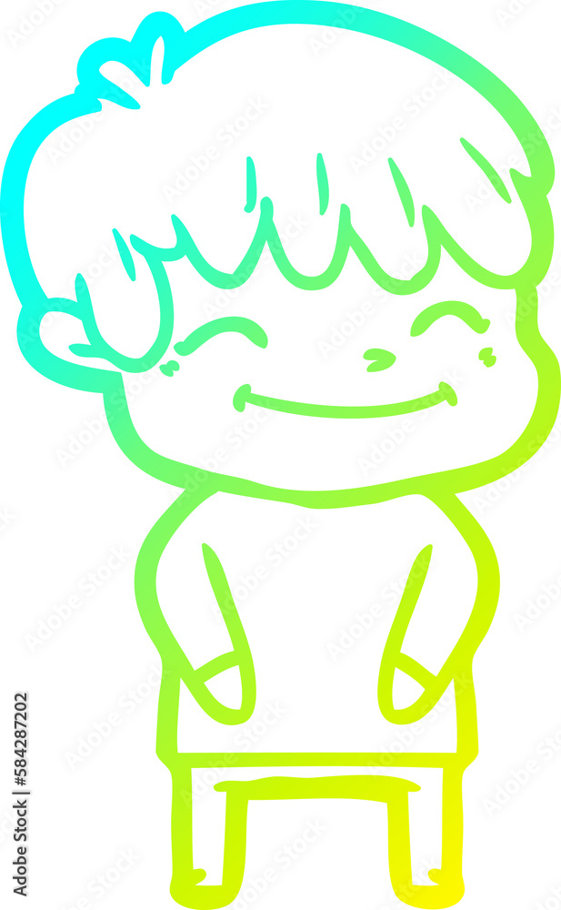cold gradient line drawing cartoon happy boy cold gradient line drawing cartoon happy boy