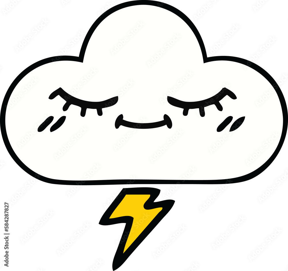 cute cartoon thunder cloud cute cartoon thunder cloud
