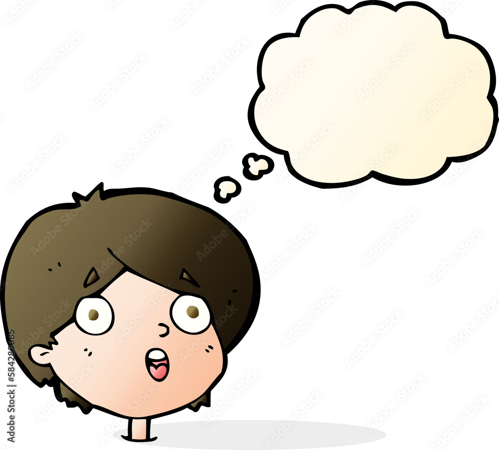 cartoon amazed expression with thought bubble cartoon amazed expression with thought bubble