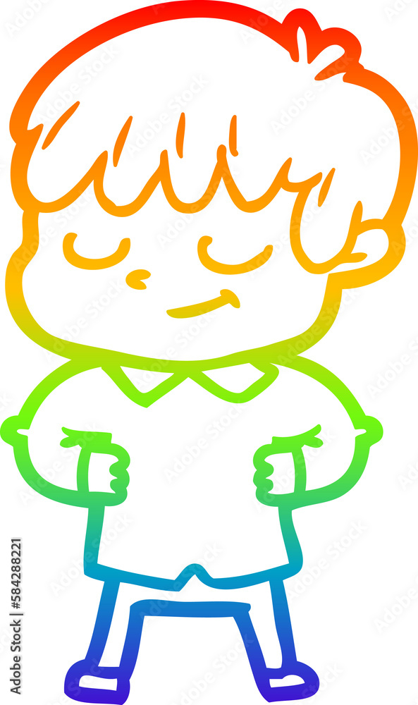 rainbow gradient line drawing cartoon happy boy rainbow gradient line drawing cartoon happy boy