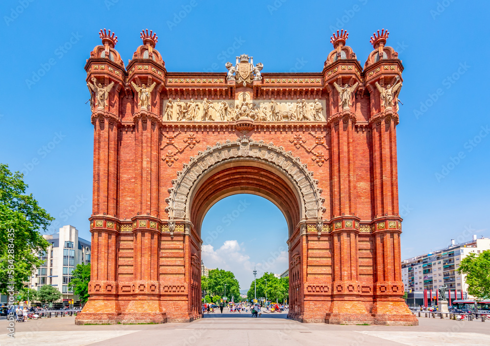 Triumphal Arch (Arc de Triomf) in Barcelona, Spain