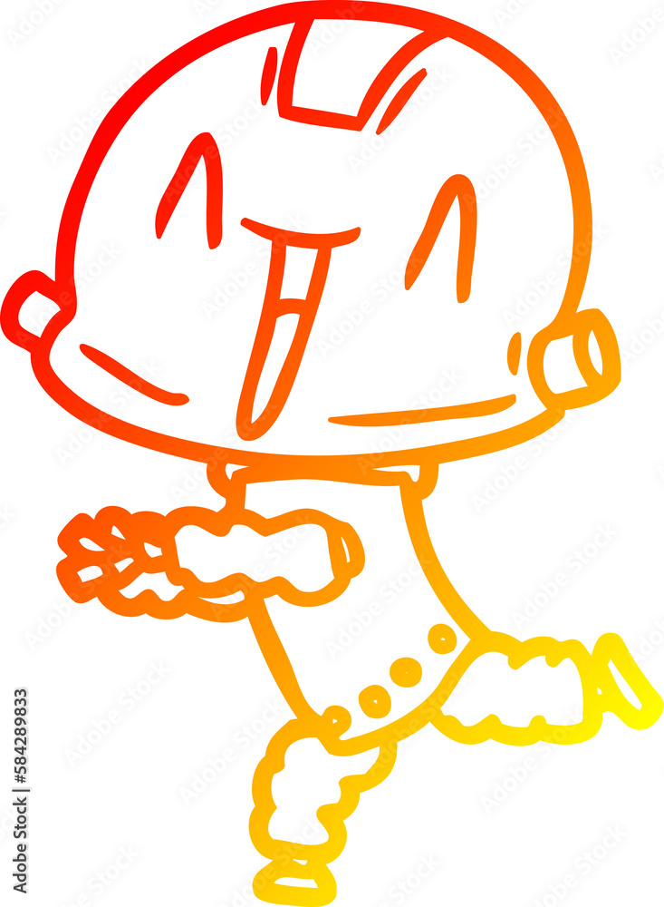 warm gradient line drawing cartoon robot warm gradient line drawing cartoon robot