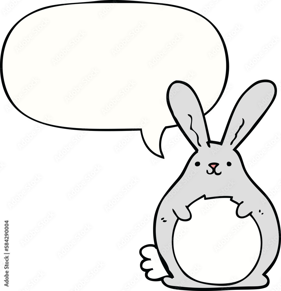 cartoon rabbit and speech bubble cartoon rabbit and speech bubble