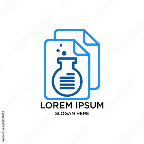 paper with lab logo design template