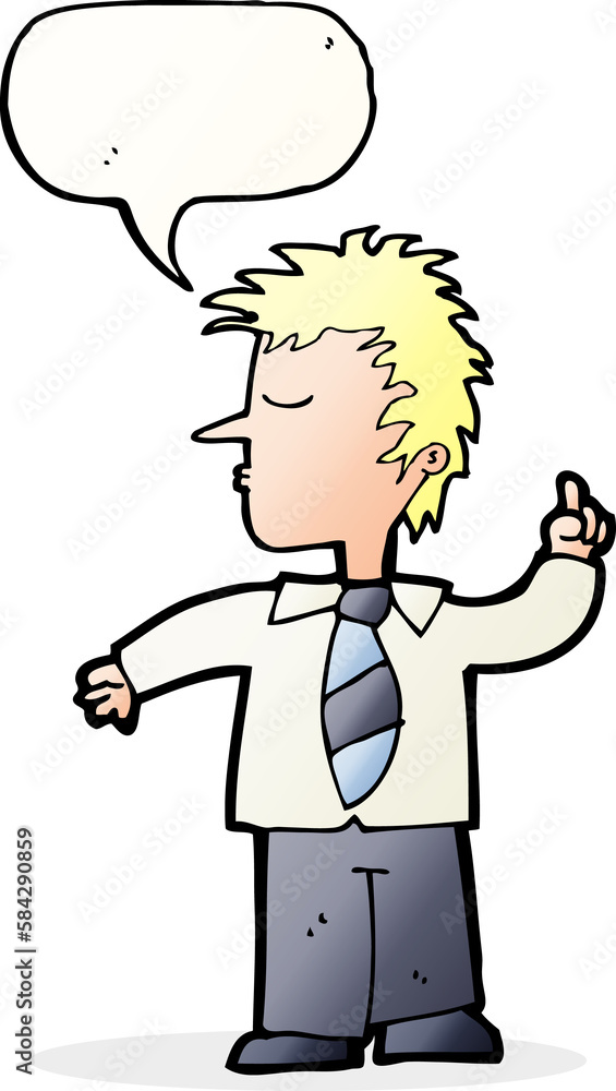 cartoon man making his point with speech bubble cartoon man making his point with speech bubble