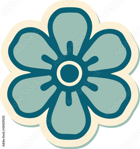 tattoo style sticker of a flower