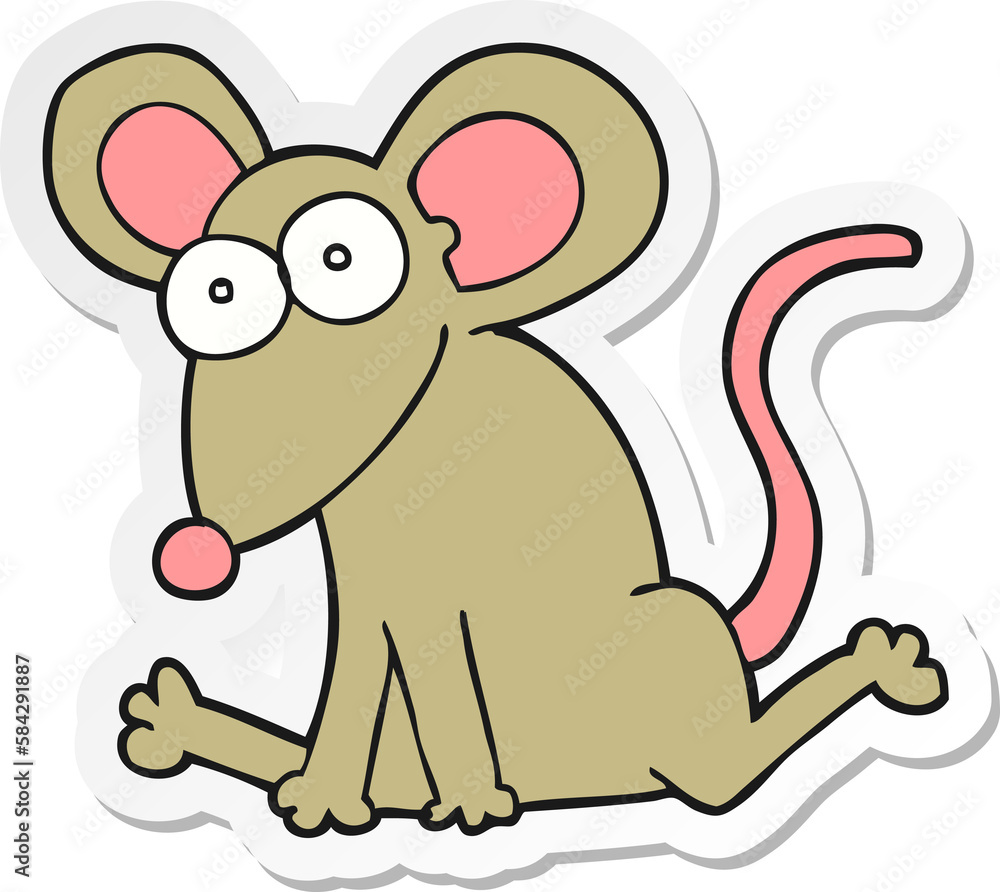 sticker of a cartoon mouse