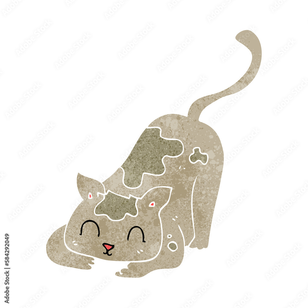 retro cartoon cat playing retro cartoon cat playing
