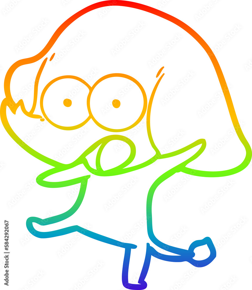 rainbow gradient line drawing cute cartoon elephant rainbow gradient line drawing cute cartoon elephant