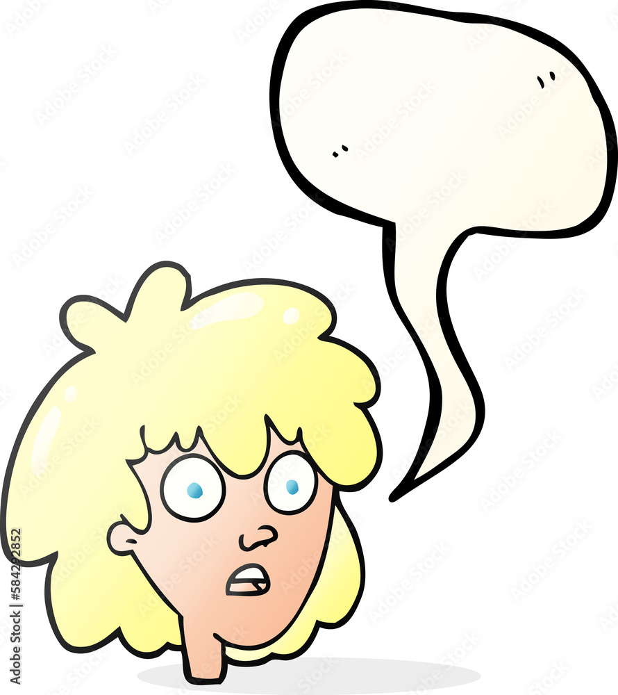 speech bubble cartoon female face speech bubble cartoon female face