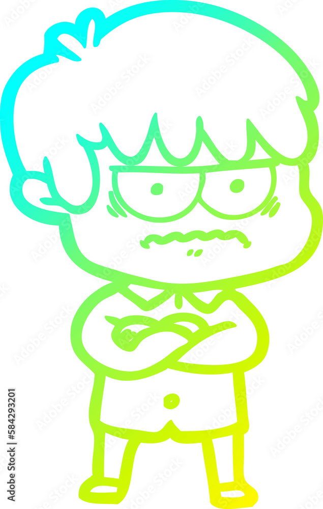 cold gradient line drawing annoyed cartoon boy cold gradient line drawing annoyed cartoon boy