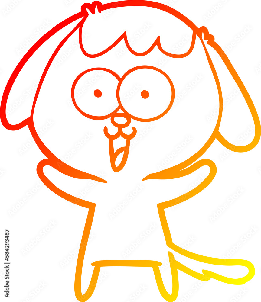warm gradient line drawing cute cartoon dog warm gradient line drawing cute cartoon dog