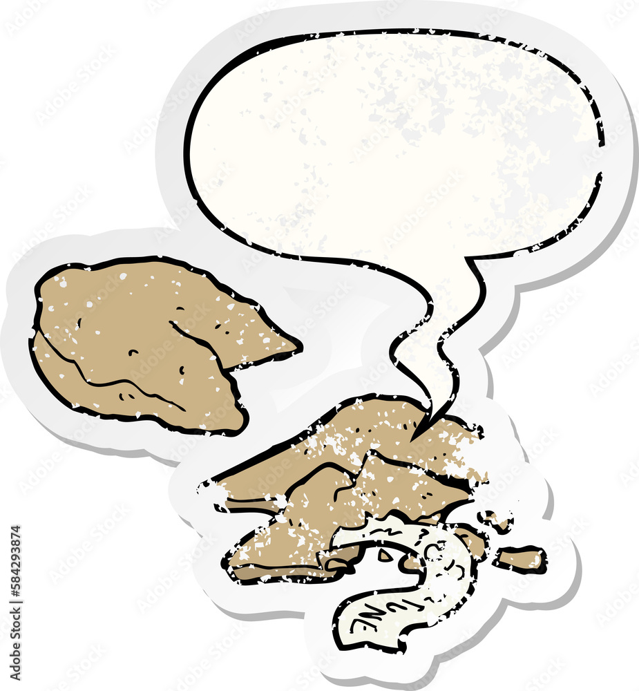 cartoon fortune cookies and speech bubble distressed sticker cartoon fortune cookies and speech bubble distressed sticker
