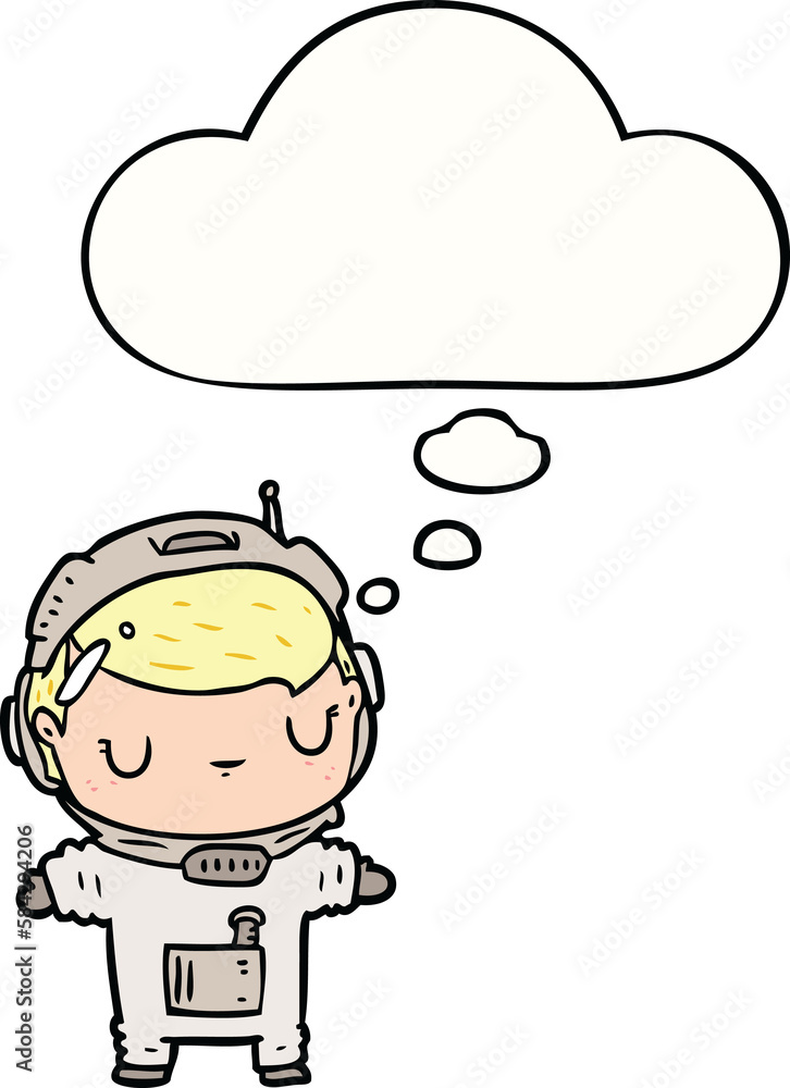 cartoon astronaut and thought bubble cartoon astronaut and thought bubble
