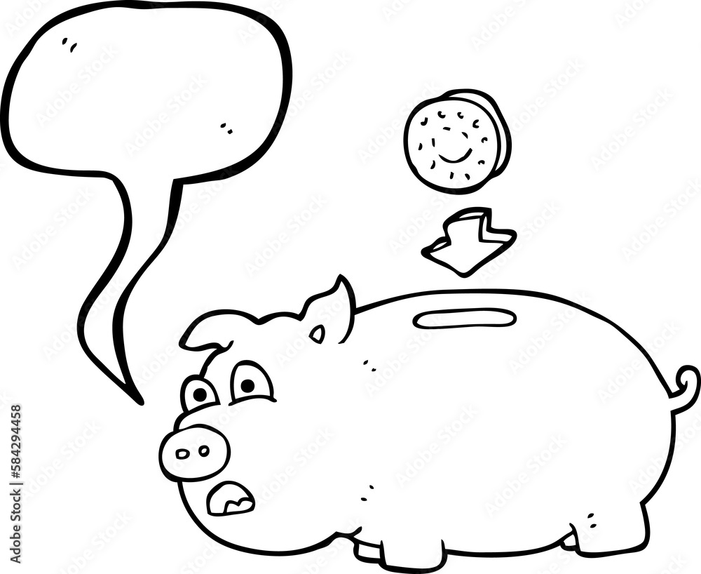 speech bubble cartoon piggy bank speech bubble cartoon piggy bank